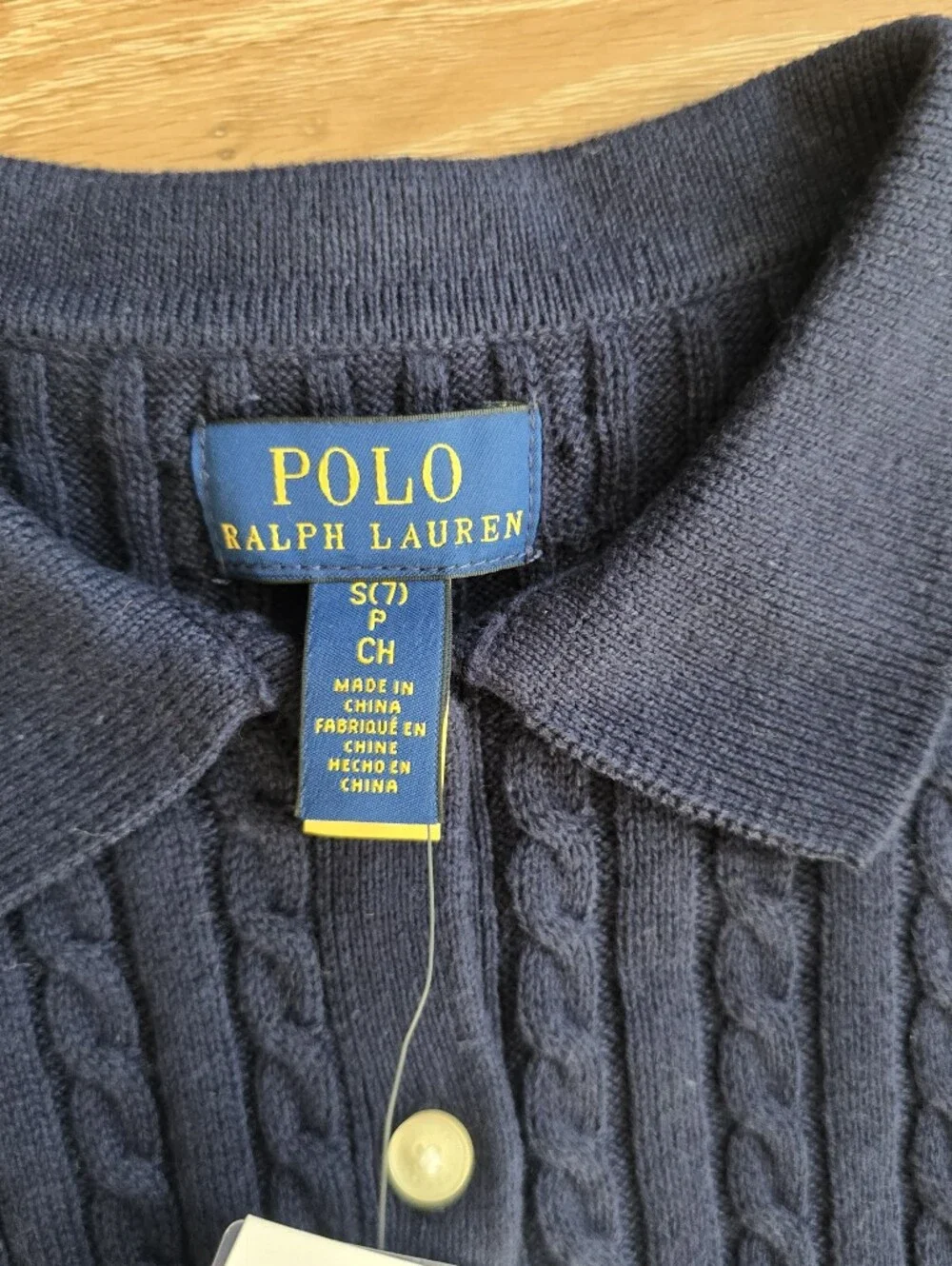 Polo Ralph Lauren Girls Navy Cable Knit Cardigan Pleated Skirt Set Size 7 Small